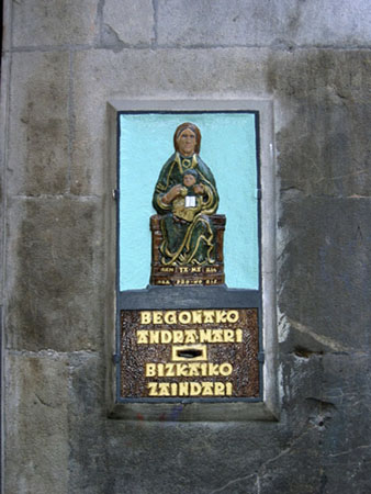 Wall shrine old town, Bilbao, North Spain